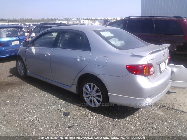 2T1BU4EE1AC234020 - 2010 TOYOTA COROLLA S/LE/XLE SILVER photo 3