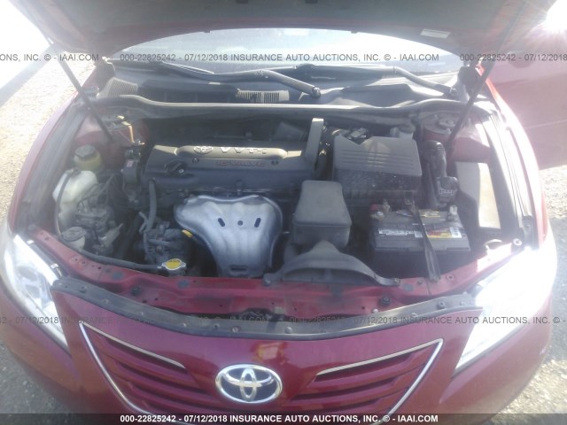 4T1BE46K07U194523 - 2007 TOYOTA CAMRY NEW GENERAT CE/LE/XLE/SE RED photo 10