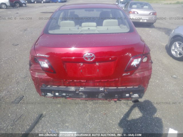 4T1BE46K07U194523 - 2007 TOYOTA CAMRY NEW GENERAT CE/LE/XLE/SE RED photo 6