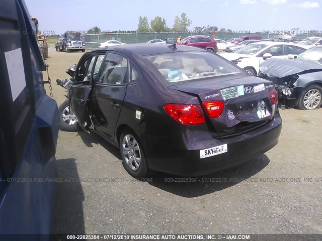 KMHDU46D29U756325 - 2009 HYUNDAI ELANTRA GLS/SE PURPLE photo 3