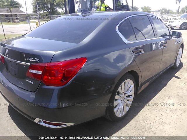 JH4KC1F94EC002799 - 2014 ACURA RLX ADVANCE GRAY photo 4