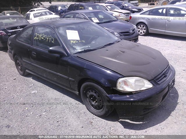 1HGEJ6224YL058077 - 2000 HONDA CIVIC DX BLACK photo 1