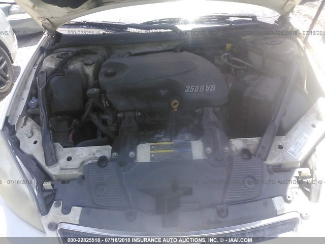 2G1WT55K179213444 - 2007 CHEVROLET IMPALA LT WHITE photo 10