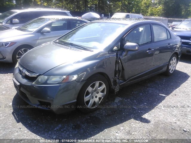 2HGFA1F52BH302230 - 2011 HONDA CIVIC LX GRAY photo 2