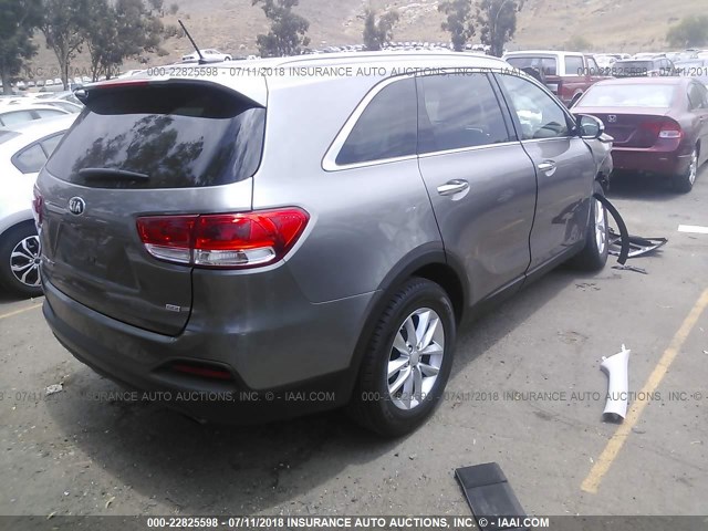 5XYPG4A34HG194953 - 2017 KIA SORENTO LX/L GRAY photo 4