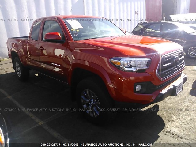 5TFSX5EN4JX058420 - 2018 TOYOTA TACOMA ACCESS CAB/SR/SR5 ORANGE photo 1