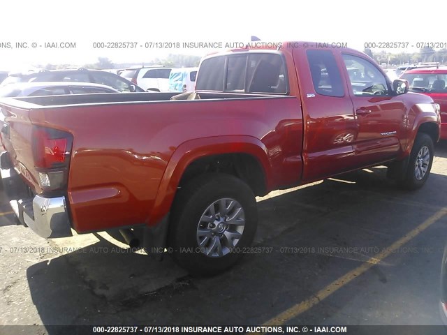 5TFSX5EN4JX058420 - 2018 TOYOTA TACOMA ACCESS CAB/SR/SR5 ORANGE photo 4