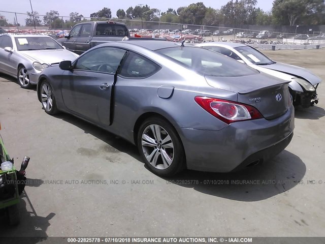 KMHHU6KH7AU038182 - 2010 HYUNDAI GENESIS COUPE 3.8L GRAY photo 3