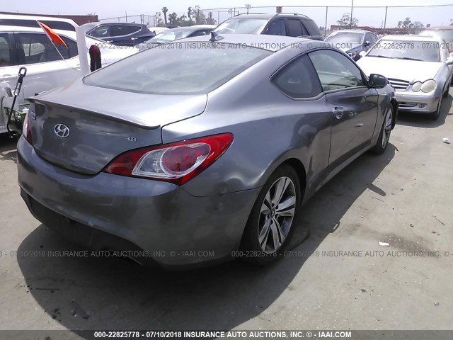 KMHHU6KH7AU038182 - 2010 HYUNDAI GENESIS COUPE 3.8L GRAY photo 4