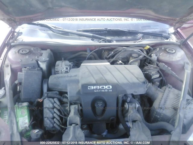 2G2WR554561150793 - 2006 PONTIAC GRAND PRIX GT RED photo 10