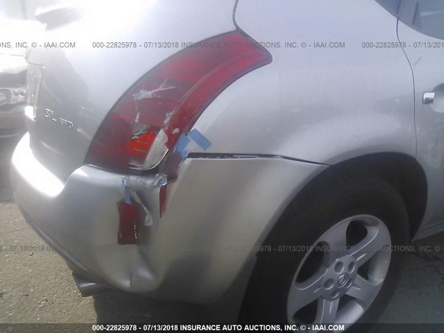 JN8AZ08W14W314900 - 2004 NISSAN MURANO SL/SE SILVER photo 6