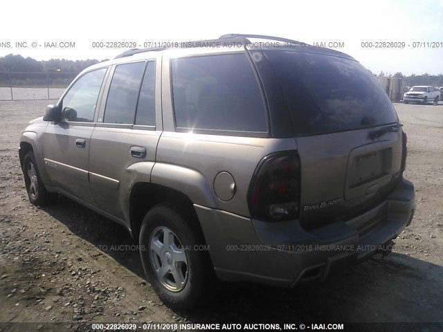 1GNDS13S722408640 - 2002 CHEVROLET TRAILBLAZER  TAN photo 3