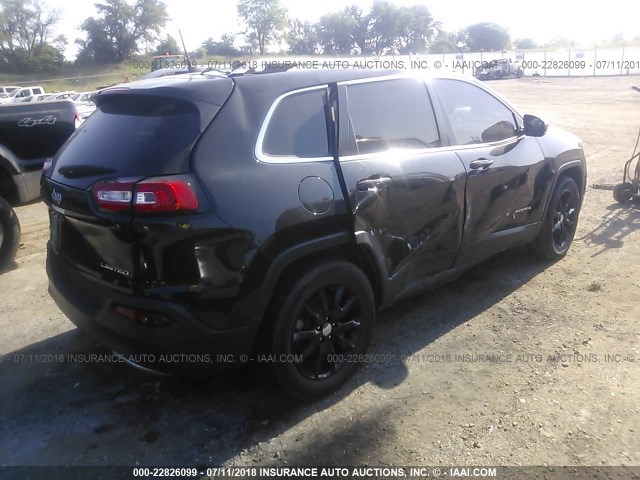 1C4PJMDB2GW263225 - 2016 JEEP CHEROKEE LIMITED BLACK photo 4