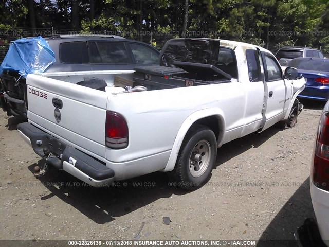 1B7GL23X3VS175588 - 1997 DODGE DAKOTA WHITE photo 4