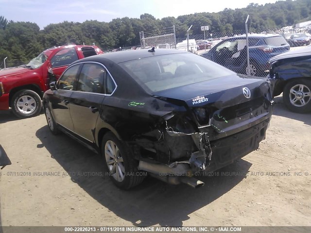 1VWCH7A38DC034566 - 2013 VOLKSWAGEN PASSAT SEL BLACK photo 3