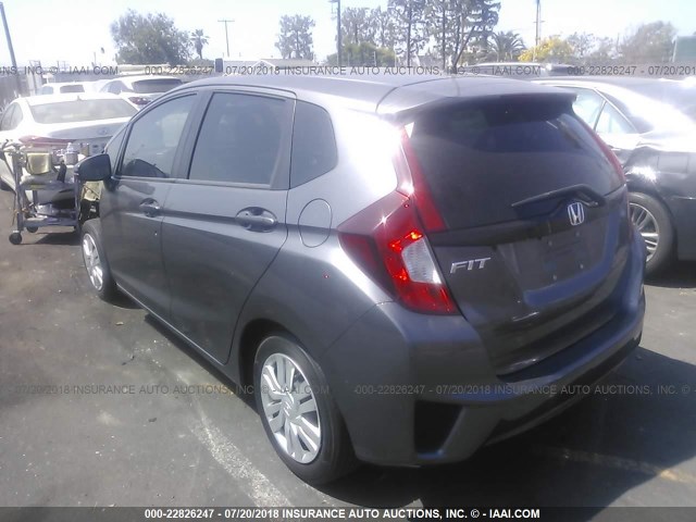 3HGGK5H56FM763766 - 2015 HONDA FIT LX GRAY photo 3