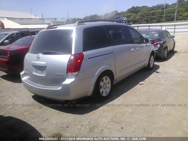 5N1BV28U14N365742 - 2004 NISSAN QUEST S/SE/SL SILVER photo 4