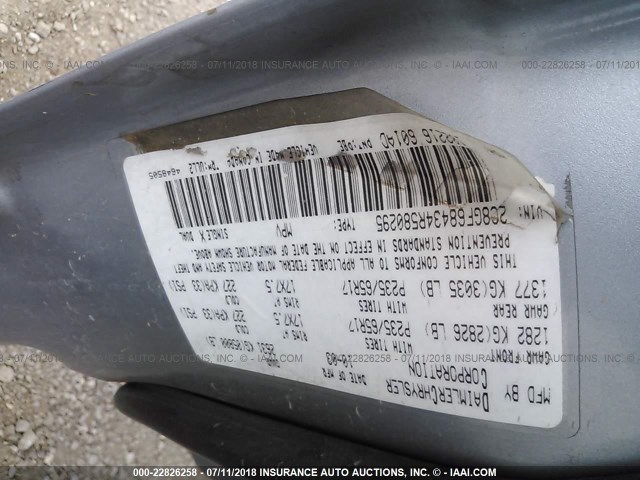 2C8GF68434R580295 - 2004 CHRYSLER PACIFICA BLUE photo 9