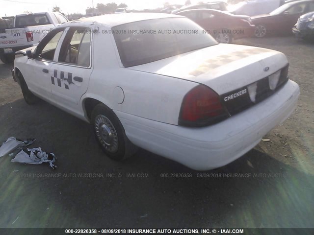 2FAFP71W61X159583 - 2001 FORD CROWN VICTORIA POLICE INTERCEPTOR WHITE photo 3