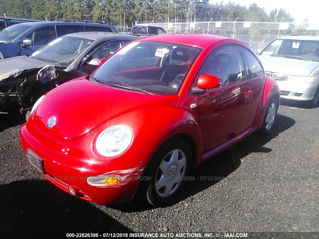 3VWCA21C8XM435416 - 1999 VOLKSWAGEN NEW BEETLE GLS წითელი ფოტო 2