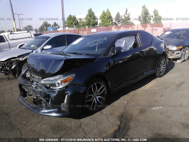 JTKJF5C71FJ000979 - 2015 TOYOTA SCION TC BLUE photo 2