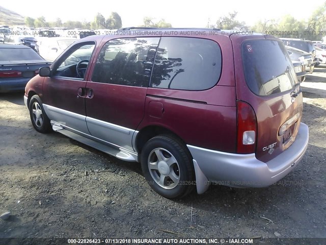 4N2ZN15T11D830284 - 2001 NISSAN QUEST GXE RED photo 3