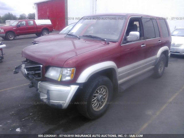 JACDJ58X9X7910663 - 1999 ISUZU TROOPER S RED photo 2