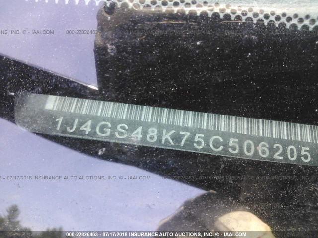 1J4GS48K75C506205 - 2005 JEEP GRAND CHEROKEE LAREDO/COLUMBIA/FREEDOM 蓝色 照片 9