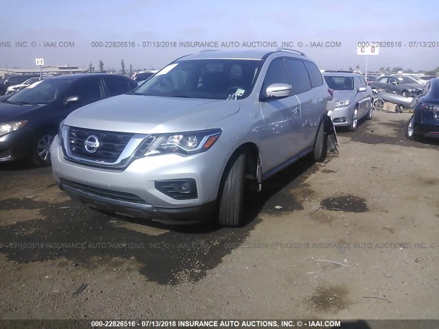 5N1DR2MN2HC681308 - 2017 NISSAN PATHFINDER S/SV/SL/PLATINUM SILVER photo 2
