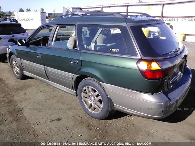 4S3BH675437651391 - 2003 SUBARU LEGACY OUTBACK AWP 绿色 照片 3