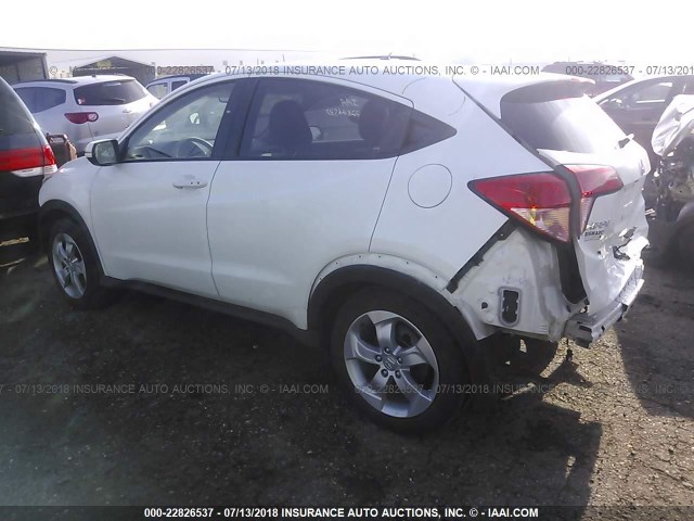 3CZRU6H55GM751546 - 2016 HONDA HR-V EX WHITE photo 3