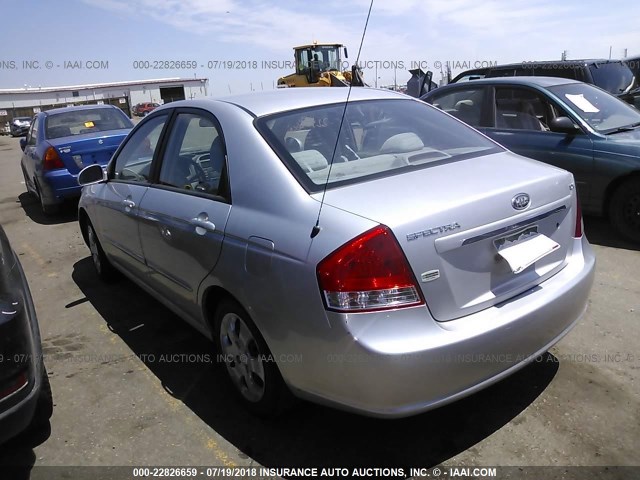 KNAFE221495668832 - 2009 KIA SPECTRA EX/LX/SX SILVER photo 3