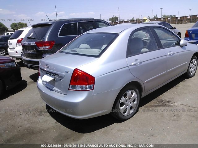 KNAFE221495668832 - 2009 KIA SPECTRA EX/LX/SX SILVER photo 4