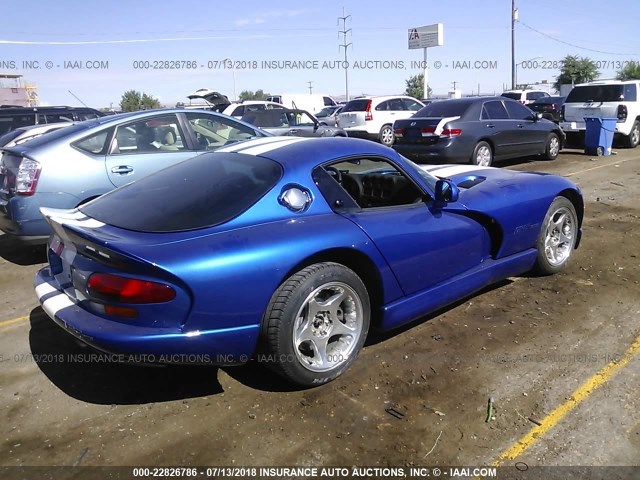 1B3ER69E5TV200510 - 1996 DODGE VIPER GTS BLUE photo 4