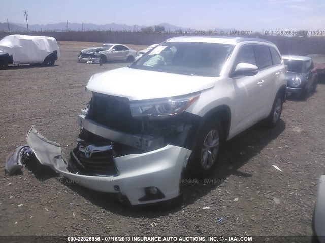 5TDKKRFH8FS098799 - 2015 TOYOTA HIGHLANDER XLE თეთრი ფოტო 2