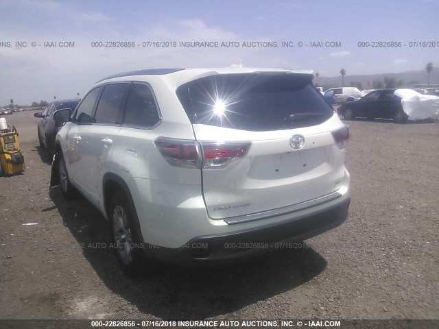 5TDKKRFH8FS098799 - 2015 TOYOTA HIGHLANDER XLE თეთრი ფოტო 3