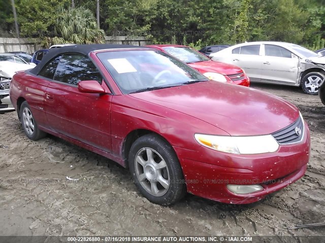 2T1FF22P72C590172 - 2002 TOYOTA CAMRY SOLARA SE/SLE RED photo 1