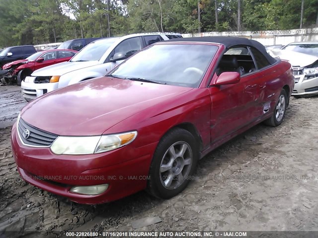 2T1FF22P72C590172 - 2002 TOYOTA CAMRY SOLARA SE/SLE RED photo 2