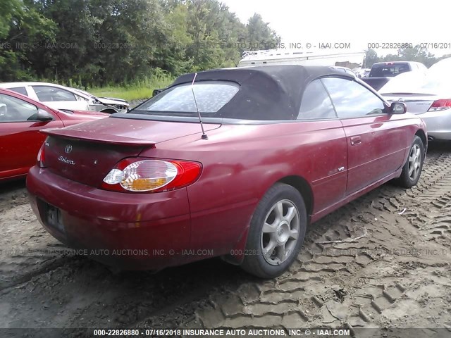 2T1FF22P72C590172 - 2002 TOYOTA CAMRY SOLARA SE/SLE RED photo 4