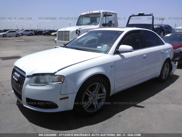 WAUAF78E88A095762 - 2008 AUDI A4 2.0T WHITE photo 2