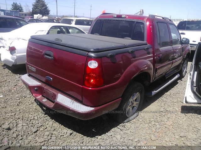 1FMZU77K95UB31404 - 2005 FORD EXPLORER SPORT TR  RED photo 4