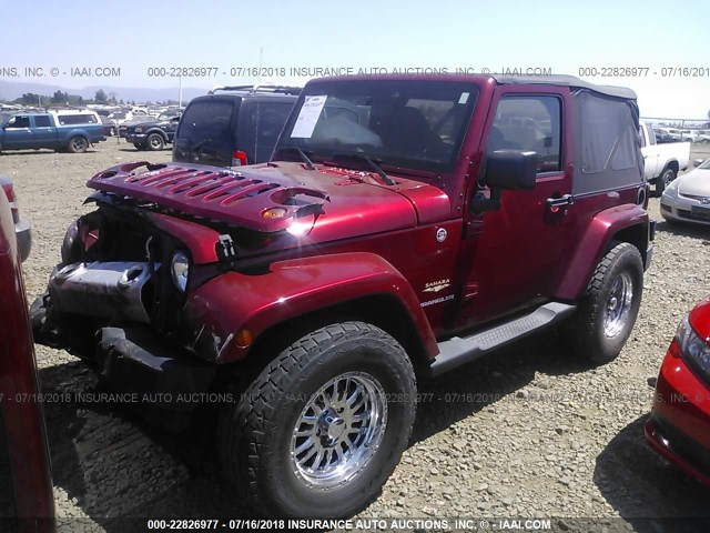 1C4AJWBG7CL136367 - 2012 JEEP WRANGLER SAHARA MAROON photo 2