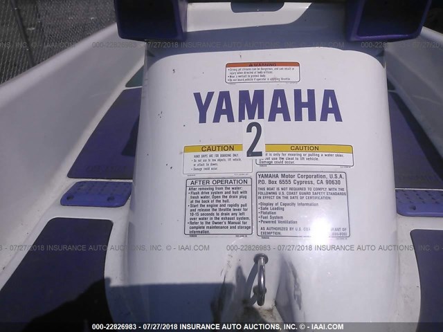 YAMA3293J596 - 1996 YAMAHA WAVERUNNER WHITE photo 9