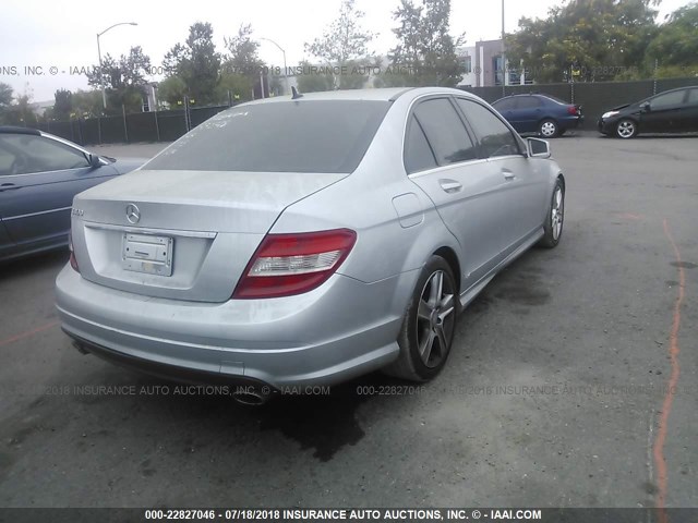 WDDGF5EB8BR133548 - 2011 MERCEDES-BENZ C 300 SILVER photo 4