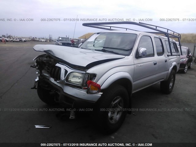 5TEGN92N52Z081237 - 2002 TOYOTA TACOMA DOUBLE CAB PRERUNNER SILVER photo 2