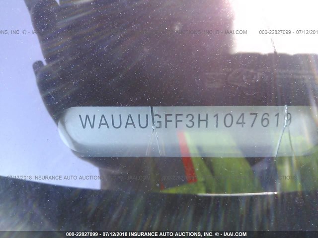 WAUAUGFF3H1047619 - 2017 AUDI A3 PREMIUM BLUE photo 9