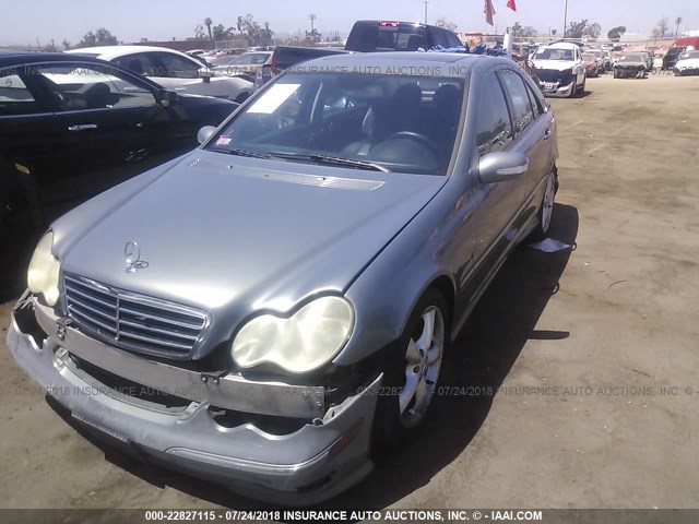 WDBRF40J25F626321 - 2005 MERCEDES-BENZ C 230K SPORT SEDAN BLUE photo 2