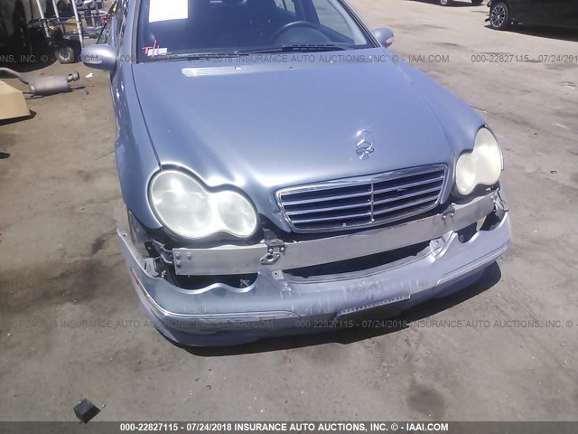 WDBRF40J25F626321 - 2005 MERCEDES-BENZ C 230K SPORT SEDAN BLUE photo 6