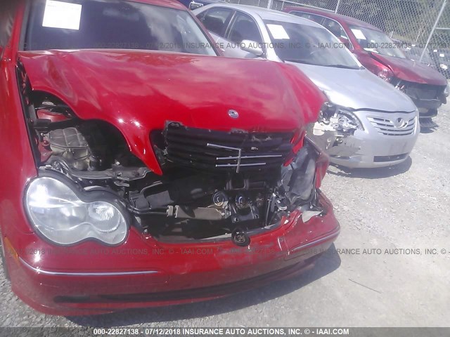 WDBRF40JX4F527129 - 2004 MERCEDES-BENZ C 230K SPORT SEDAN RED photo 6