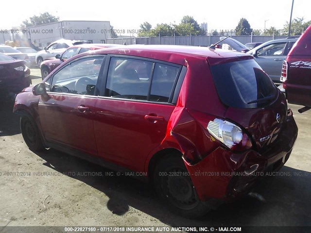 3N1BC13E97L440876 - 2007 NISSAN VERSA S/SL RED photo 3